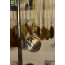 Медальон с крылом бабочки Parthenos Silvia под стеклом - "жемчужные капли росы"